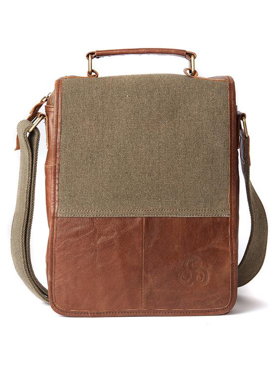 Aran Cashmere Traditional Tweed & Leather Bag With Handle