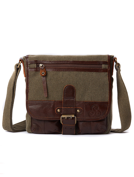 Aran Cashmere Traditional Tweed & Leather Single Buckle Bag