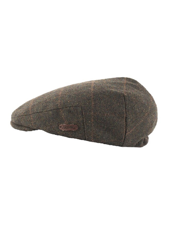 Aran Cashmere Tweed Classic Flat Cap - Green Box Check