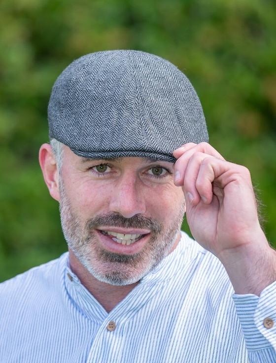 aran cashmere Tweed Duck Bill Panel Cap ��?? Grey Herringbone