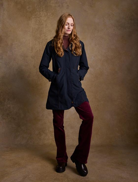 Aran Cashmere Una Ladies Waterproof Coat - Heritage Navy