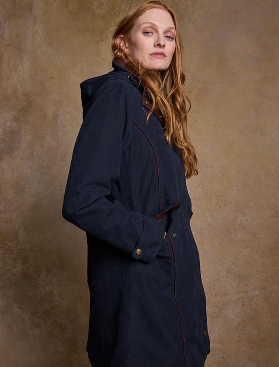 Aran Cashmere Una Ladies Waterproof Coat - Heritage Navy