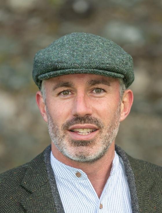 Aran Cashmere Vintage Tweed Flat Cap - Green Salt & Pepper