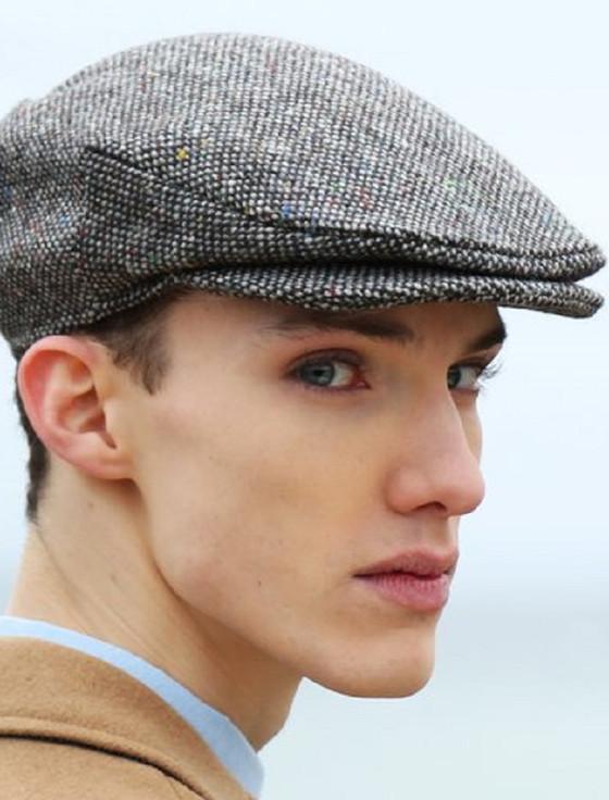 aran cashmere Vintage Tweed Flat Cap - Grey Salt & Pepper