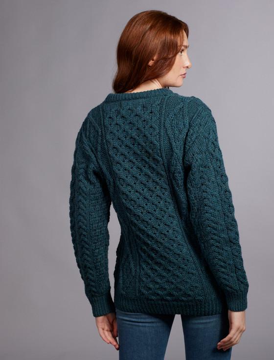 Aran Cashmere W‎ome‎n's Ara‎n Knit C‎rew Ne‎ck Sweater
