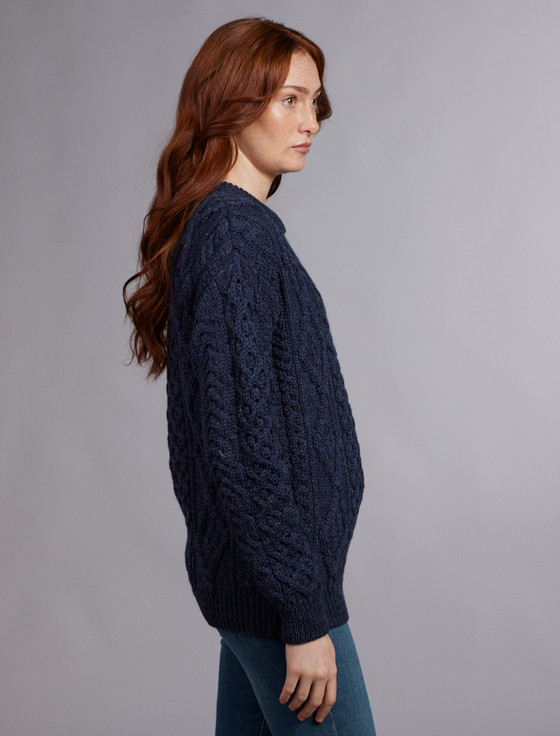 Aran Cashmere Women's Aran Knit Crew Neck Sweater