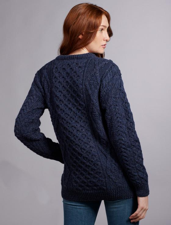 Aran Cashmere Women's Aran Knit Crew Neck Sweater