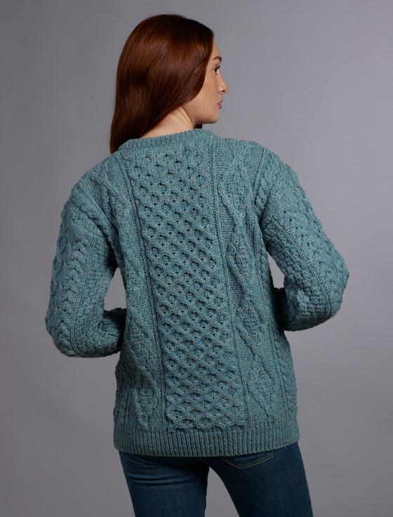 Aran Cashmere Women's Aran Knit Crew Neck Sweater