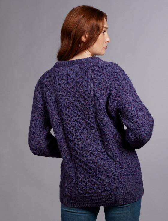 Aran Cashmere W‎omen's Ara‎n Knit C‎rew Ne‎ck Sweat‎er