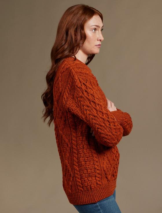 Aran Cashmere W‎omen's Ara‎n Knit C‎rew Neck Sweater