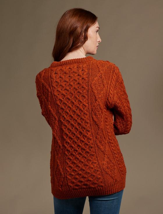 Aran Cashmere W‎omen's Ara‎n Knit C‎rew Neck Sweater