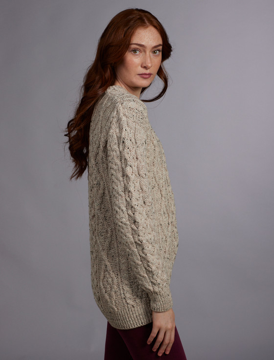 Aran Cashmere Women's Aran Knit Crew Neck Sweater