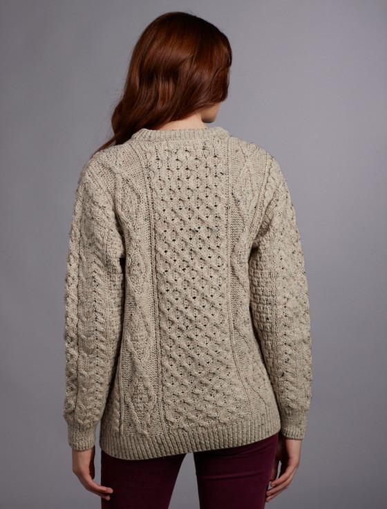 Aran Cashmere Women's Aran Knit Crew Neck Sweater