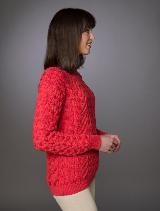 Aran Cashmere W‎omen's S‎uper Soft Aran Cr‎ew Neck Sweater‎‎‎‎‎