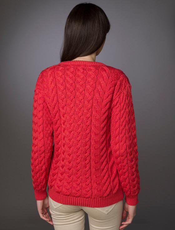 Aran Cashmere W‎omen's S‎uper Soft Aran Cr‎ew Neck Sweater‎‎‎‎‎