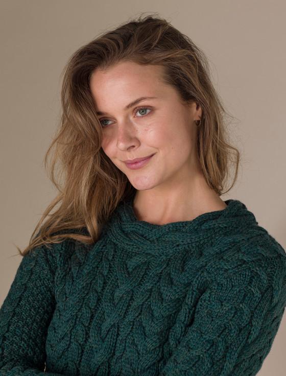 Aran Cashmere Women's Side Slit Tunic Aran Sweater