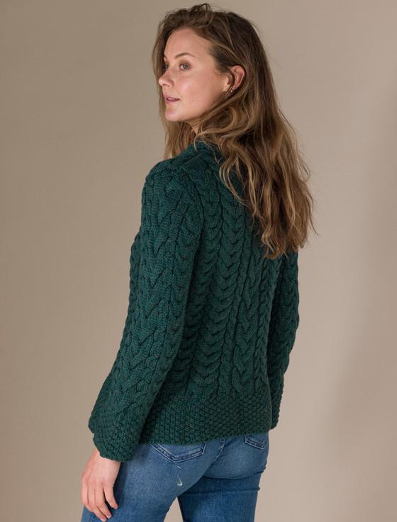 Aran Cashmere Women's Side Slit Tunic Aran Sweater