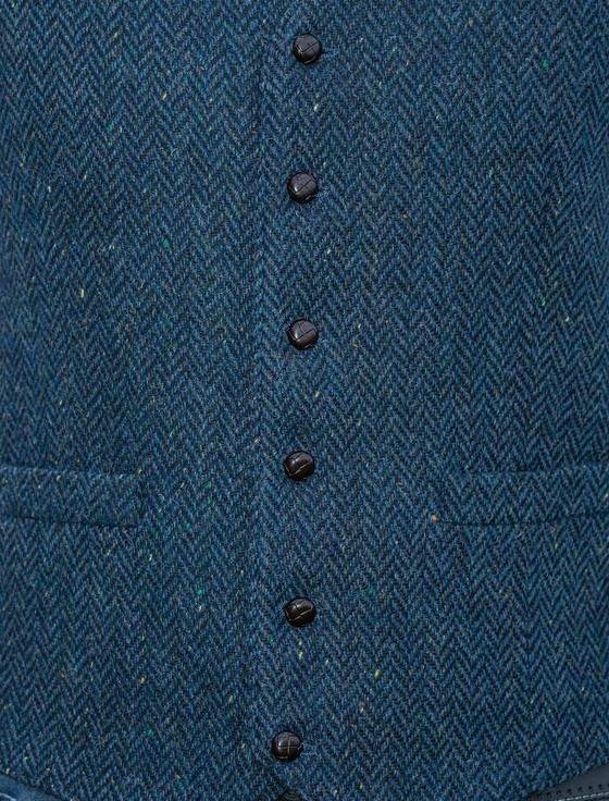 Aran Cashmere WB Yeats Blue Herring Tweed Waistcoat