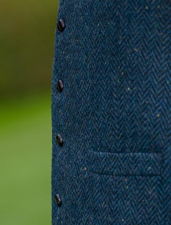 Aran Cashmere WB Yeats Blue Herring Tweed Waistcoat