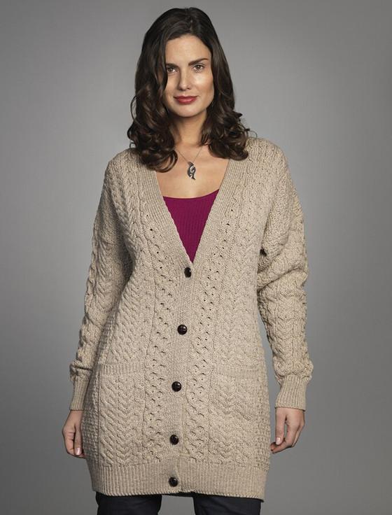 Aran Cashmere Women's Boyfriend Merino Wool Cardigan‎