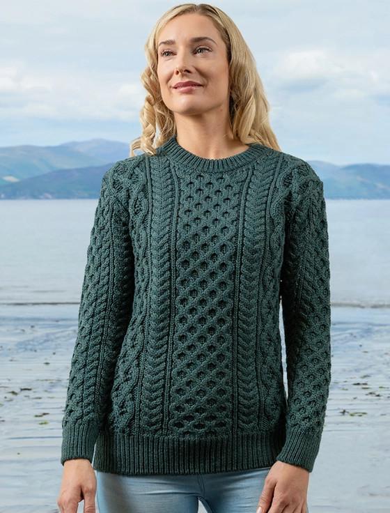 aran cashmere ‎Women's Heav‎yw‎‎eig‎ht Merino Wool Ara‎n Sweater‎‎‎‎‎‎‎‎‎