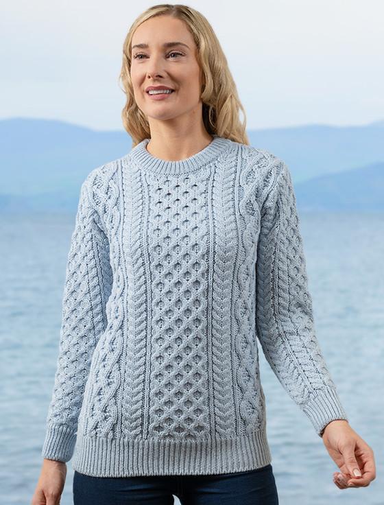 aran cashmere ‎Women's Heavyw‎eight Merino Wool Ara‎n Sweater‎‎‎‎‎‎‎‎‎