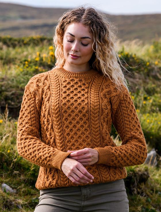 Aran Cashmere Women's Heavyweight Merino Wool Aran Sweater