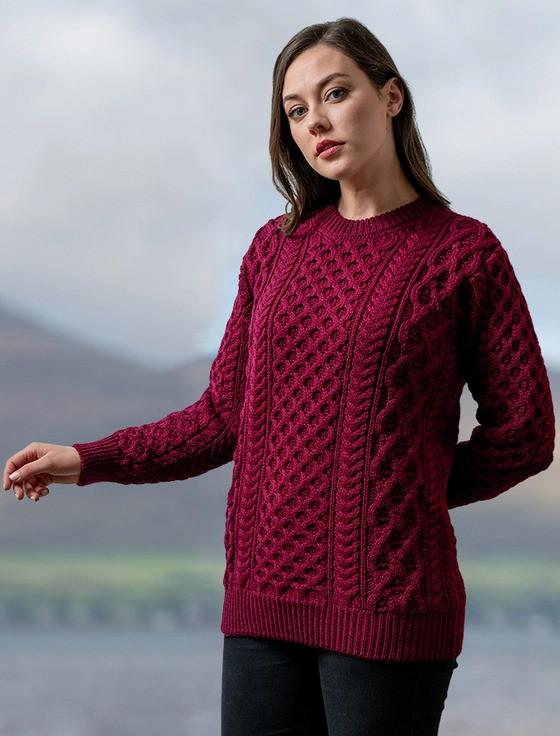 aran cashmere Women's Heavyweight Merino Wool Aran Sweater‎‎‎‎‎‎‎‎‎‎ ‎‎‎‎‎