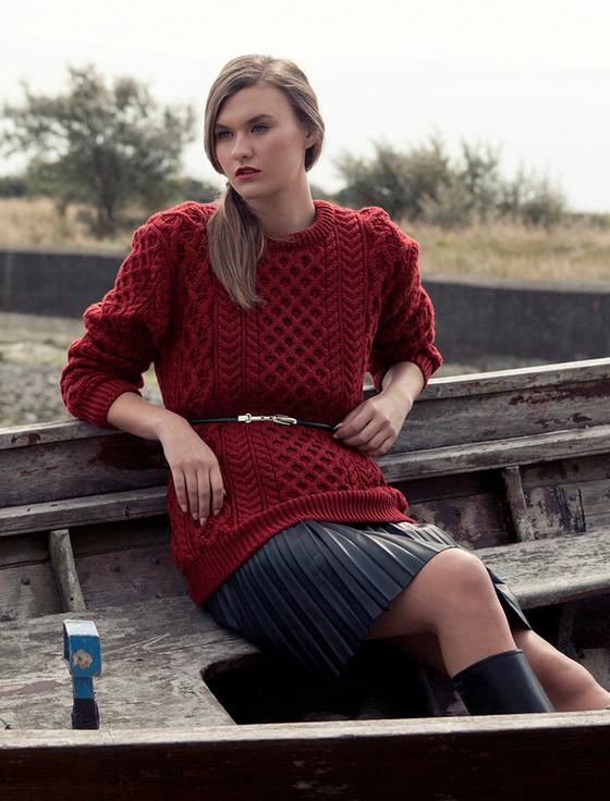 aran cashmere Women's Heavyweight Merino Wool Aran Sweater‎‎‎‎