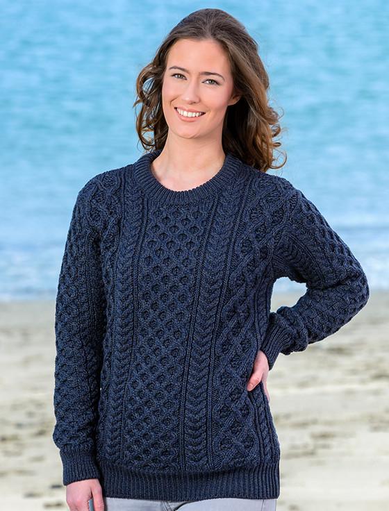 aran cashmere Women's Heavyweight Merino Wool Aran Sweater‎
