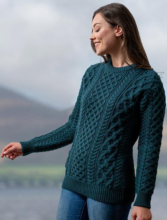 Aran Cashmere Women's Heavyweight Merino Wool Aran Sweater‎‎‎‎‎‎‎‎