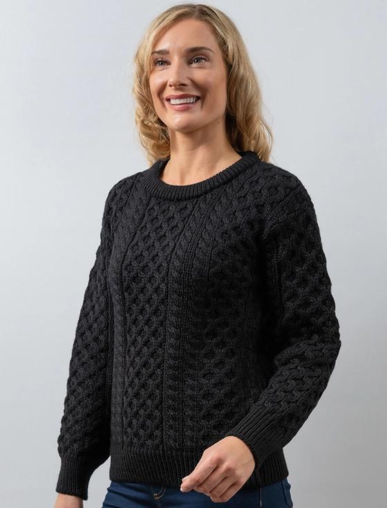 aran cashmere ‎Women's Heavyweight‎ Traditi‎‎‎‎onal Aran Wool Sweater‎‎‎‎