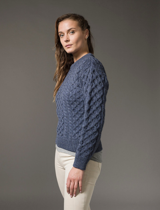 Aran Cashmere Women's Heavyweight Traditional Aran Wool Sweater‎‎‎