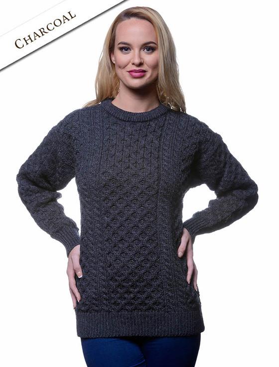 Aran Cashmere Women's Heavyweight Traditional Aran Wool Sweater‎‎‎‎