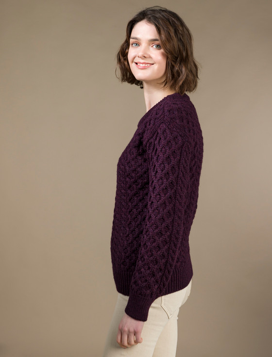 Aran Cashmere ‎Women's Heavyweight‎ Traditional Aran Wool Sweater‎‎‎‎