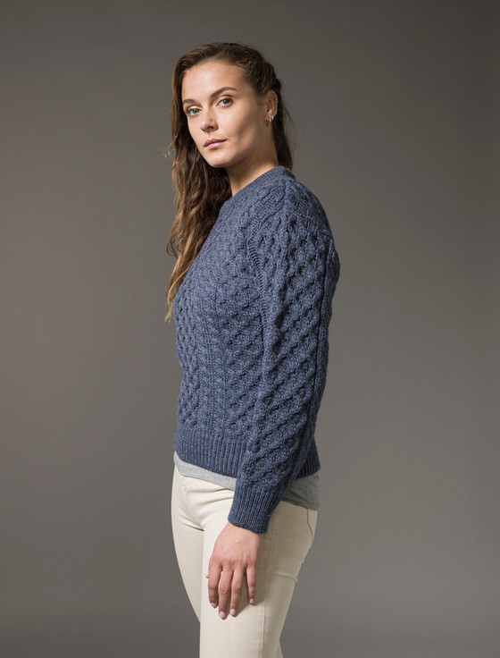 Aran Cashmere Women's Heavyweight Traditional Aran Wool Sweater
