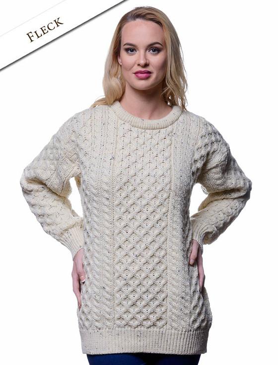 Aran Cashmere Women's Heavyweight Traditional Aran Wool Sweater‎‎‎‎‎‎‎