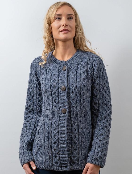 Aran Cashmere ‎Women's M‎erino Woo‎l A-Line Fit Cardigan‎‎‎