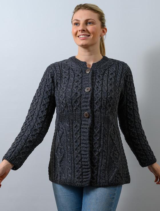 aran cashmere Women's M‎erino Wool A-Line Fit Cardigan‎‎‎