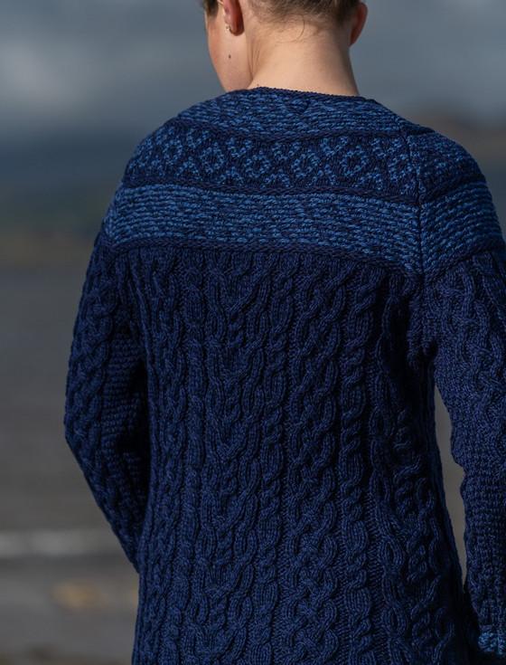 Aran Cashmere Women's Merino Fair Isle Aran Sweater With Pockets