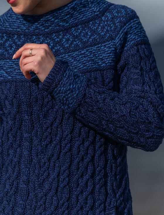 Aran Cashmere Women's Merino Fair Isle Aran Sweater With Pockets‎‎