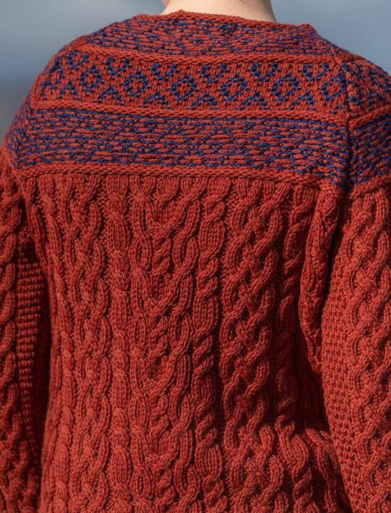 Aran Cashmere Women's Merino Fair Isle Aran Sweater With Pockets‎