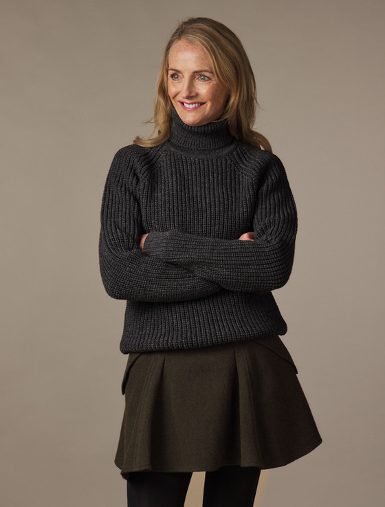 aran cashmere Women's Merino Ribbed Turtleneck Sweater‎‎‎‎