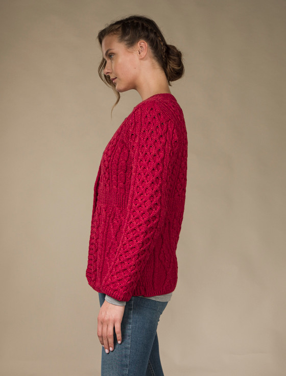 Aran Cashmere Women's Merino Wool A-Line Fit Cardigan