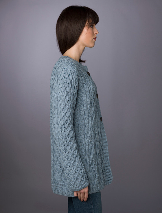 Aran Cashmere Women's Merino Wool A-Line Fit Cardigan‎‎