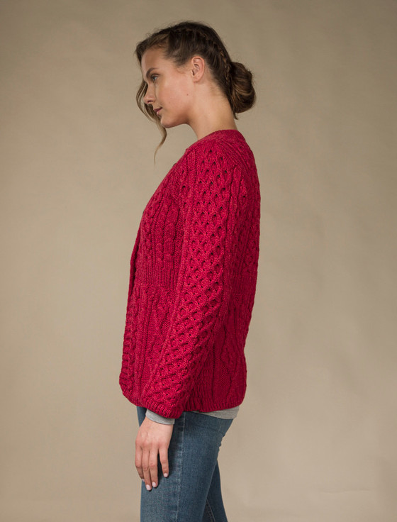 Aran Cashmere Women's Merino Wool A-Line Fit Cardigan‎‎‎‎‎‎‎