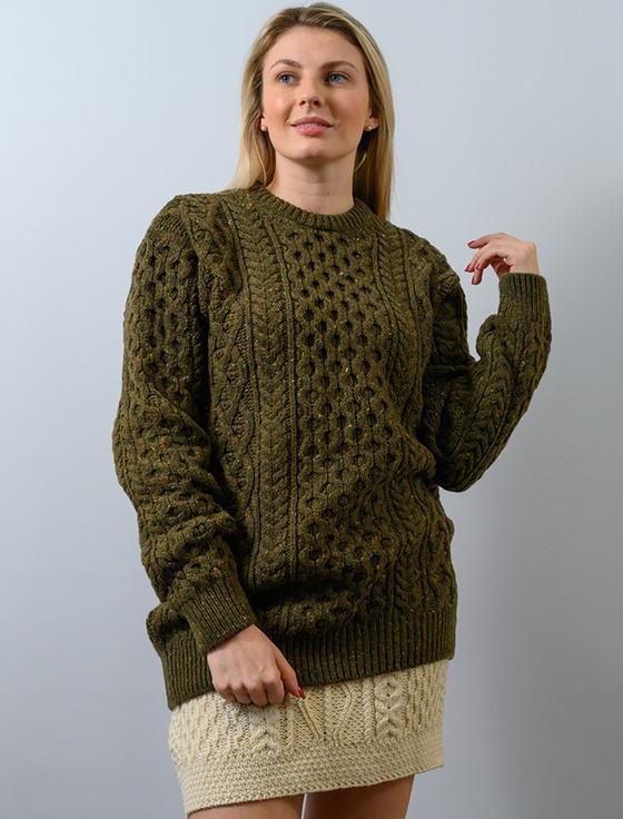 aran cashmere ‎Women's Overs‎iz‎ed Wool Cashmere Aran Sweater‎‎‎‎