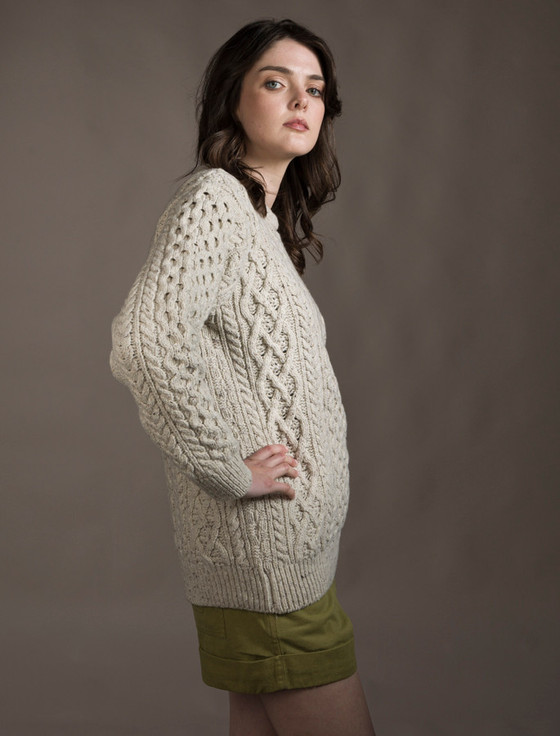 Aran Cashmere ‎‎Women's ‎Overs‎ized Wool Cashmere Aran Sweater‎‎‎‎