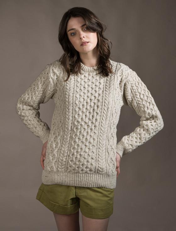 Aran Cashmere Women's Oversized Wool Cashmere Aran Sweater