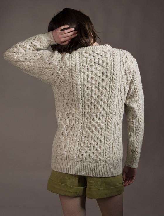 Aran Cashmere Women's Oversized Wool Cashmere Aran Sweater‎‎